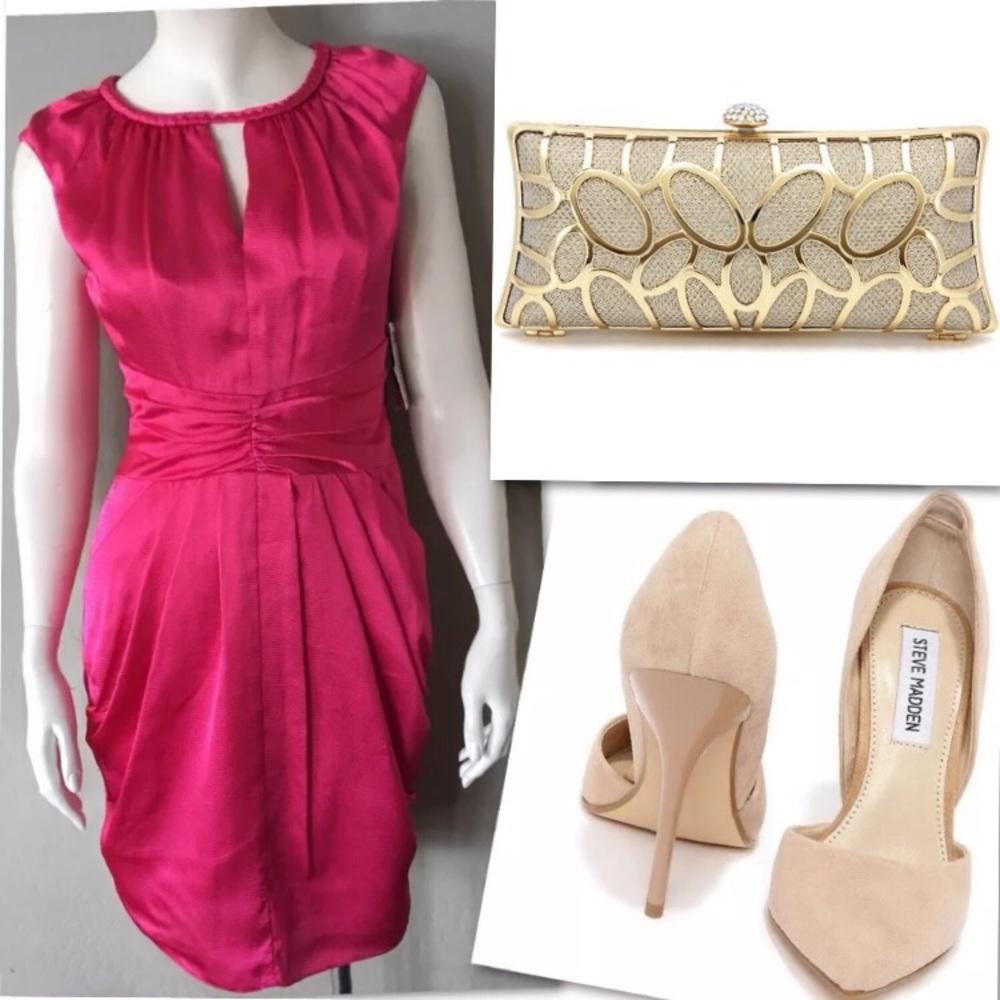 VINCE CAMUTO PINK ROSE KEYHOLE DRESS WITH POCKETS! SZ 2 - Never worn